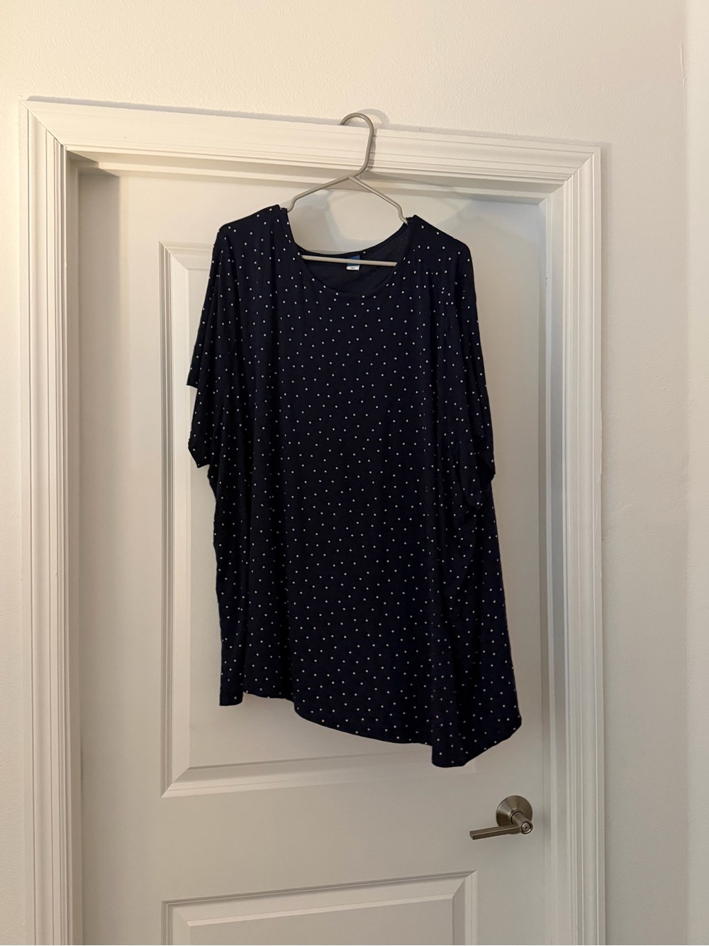 Navy Polka Dot Short Sleeve Top